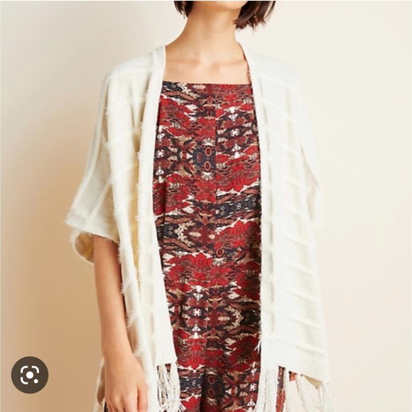 Anthropologie Jackets & Blazers - Akemi and kin Anthropologie cream miette kimono boho fringe shrug size O…
